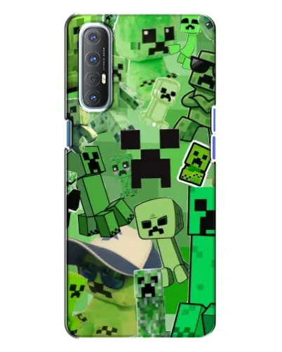 Чехол для OPPO Reno 3 с картинкой «Криперы Minecraft» Чехол для OPPO Reno 3 с картинкой «Криперы Minecraft»