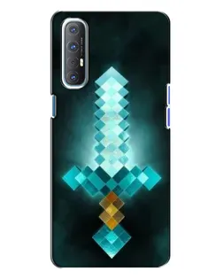 Чохол для OPPO Reno 3 з картинкою «Алмазний меч неон»