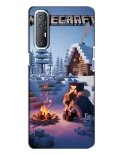 Чохол для OPPO Reno 3 з картинкою «Зимовий Minecraft»