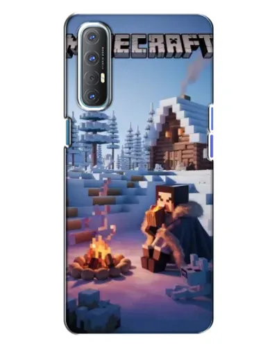 Чехол для OPPO Reno 3 с картинкой «Зимний Minecraft» Чехол для OPPO Reno 3 с картинкой «Зимний Minecraft»
