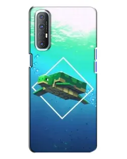 Чохол для OPPO Reno 3 з картинкою «Черепаха Minecraft»