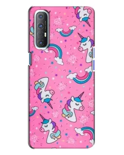 Чехол для OPPO Reno 3 с картинкой «Unicorn паттерн розовый» Чехол для OPPO Reno 3 с картинкой «Unicorn паттерн розовый»