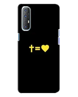 Чохол для OPPO Reno 3 з картинкою «Серце та Хрест»