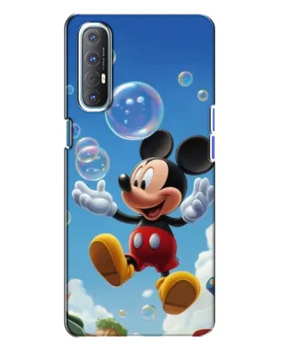 Чехол для OPPO Reno 3 с картинкой «Mickey и мыльные пузыри»