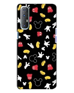 Чехол для OPPO Reno 3 с картинкой «Графический принт лапок»