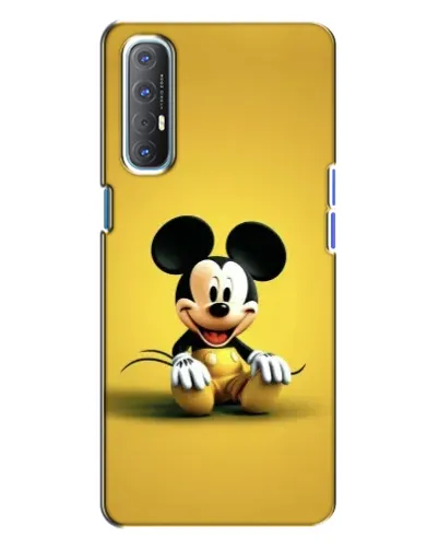 Чехол для OPPO Reno 3 с картинкой «Микки на желтом»