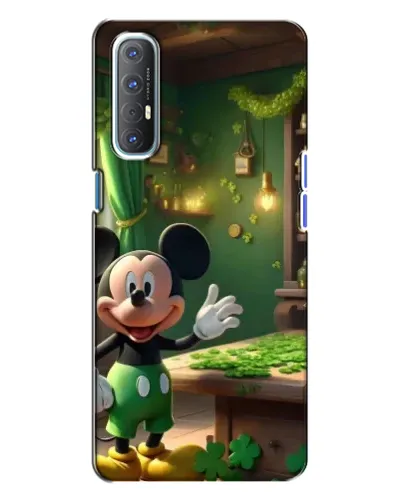 Чехол для OPPO Reno 3 с картинкой «Микки в мастерской»