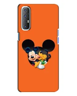 Чехол для OPPO Reno 3 с картинкой «Сердце Микки Минни»
