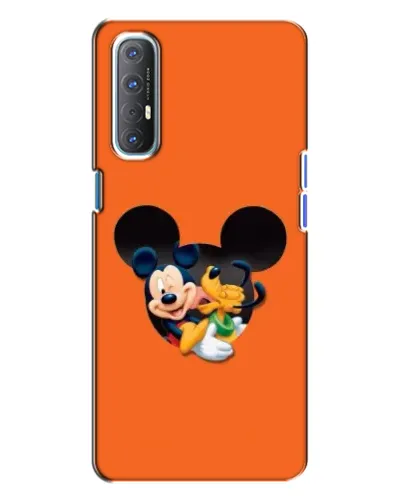 Чехол для OPPO Reno 3 с картинкой «Сердце Микки Минни»