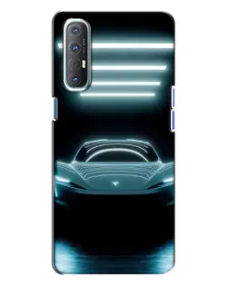 Чохол для OPPO Reno 3 з картинкою «Tesla в неоні» Чохол для OPPO Reno 3 з картинкою «Tesla в неоні»