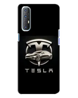 Чохол для OPPO Reno 3 з картинкою «Tesla — срібне авто» Чохол для OPPO Reno 3 з картинкою «Tesla — срібне авто»
