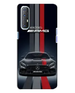 Чехол для OPPO Reno 3 с картинкой «Mercedes — белый карбон»