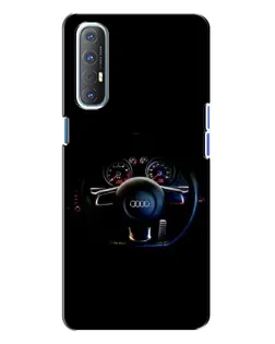 Чехол для OPPO Reno 3 с картинкой «Салон Audi — руль»