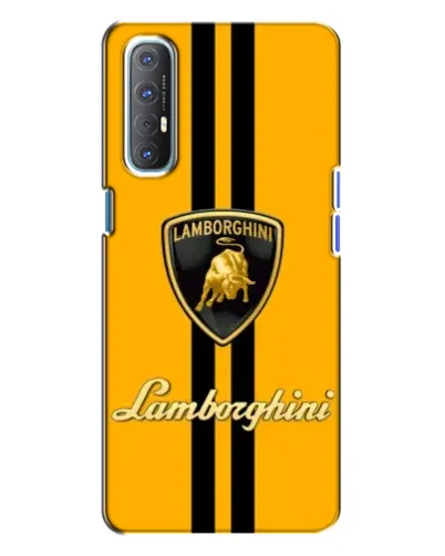 Чехол для OPPO Reno 3 с картинкой «Lamborghini Stripe желтый»