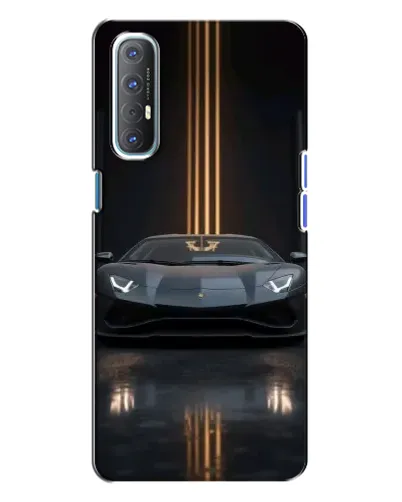 Чехол для OPPO Reno 3 с картинкой «Lamborghini золотые линии»