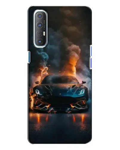Чехол для OPPO Reno 3 с картинкой «Lamborghini дымная эстетика»