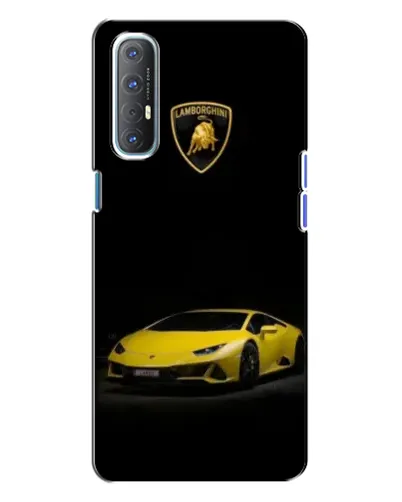 Чехол для OPPO Reno 3 с картинкой «Lamborghini желтый акцент»