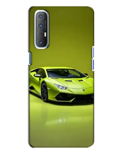 Чехол для OPPO Reno 3 с картинкой «Салатовый Lamborghini Huracan»