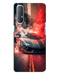 Чехол для OPPO Reno 3 с картинкой «Lamborghini красный дым»