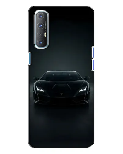 Чехол для OPPO Reno 3 с картинкой «Черный Lamborghini Aventador»