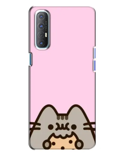 Чехол для OPPO Reno 3 с картинкой «Pusheen и печенье»