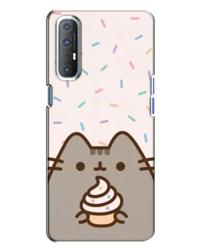 Чехол для OPPO Reno 3 с картинкой «Пушин с кексом»