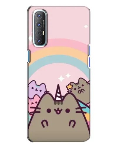 Чехол для OPPO Reno 3 с картинкой «Единорог Pusheen»
