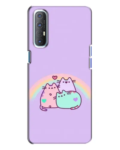 Чехол для OPPO Reno 3 с картинкой «Радужные Пушины»