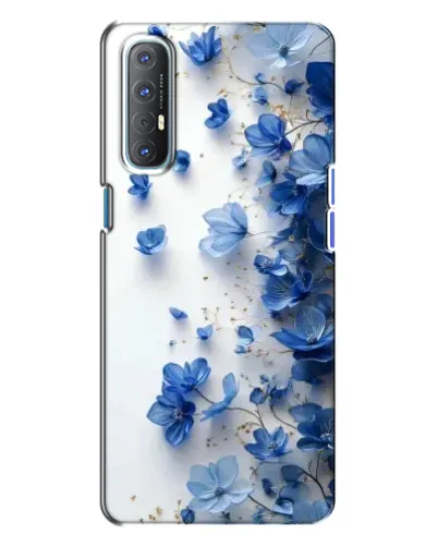 Чехол для OPPO Reno 3 с картинкой «Голубой цветочный каскад»