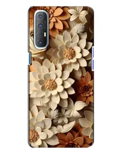 Чехол для OPPO Reno 3 с картинкой «Бежевый флористический декор»