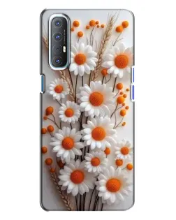 Чехол для OPPO Reno 3 с картинкой «Белые сухоцветы»