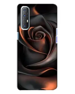 Чехол для OPPO Reno 3 с картинкой «Шелковая черная роза»