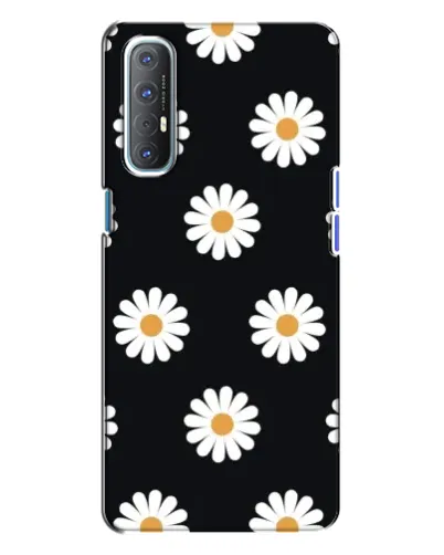 Чехол для OPPO Reno 3 с картинкой «Ромашки на черном»