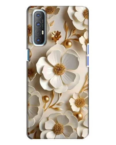 Чехол для OPPO Reno 3 с картинкой «Белие бумажние  цвети»
