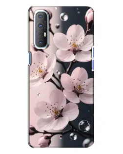 Чехол для OPPO Reno 3 с картинкой «Нежная сакура и капли»
