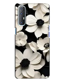 Чехол для OPPO Reno 3 с картинкой «Объемные белые цветы»