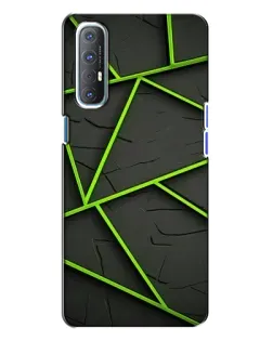 Чехол для OPPO Reno 3 с картинкой «Зеленые геометрические линии» Чехол для OPPO Reno 3 с картинкой «Зеленые геометрические линии»