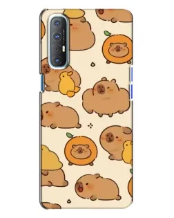 Чехол для OPPO Reno 3 с картинкой «Капибары с апельсинами»