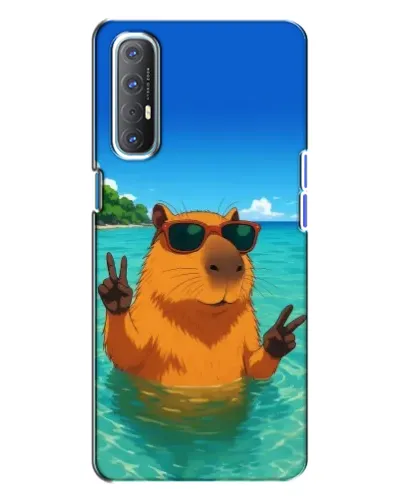 Чехол для OPPO Reno 3 с картинкой «Морская капибара» Чехол для OPPO Reno 3 с картинкой «Морская капибара»