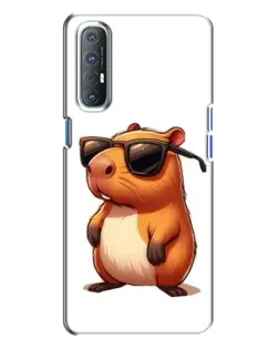 Чехол для OPPO Reno 3 с картинкой «Капибара в очках»