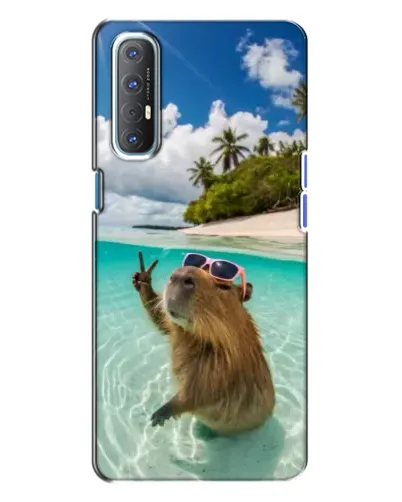 Чехол для OPPO Reno 3 с картинкой «Капибара на море» Чехол для OPPO Reno 3 с картинкой «Капибара на море»