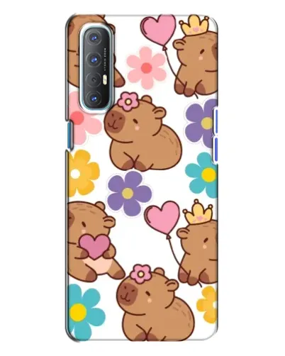 Чехол для OPPO Reno 3 с картинкой «Цветочный паттерн капибар» Чехол для OPPO Reno 3 с картинкой «Цветочный паттерн капибар»