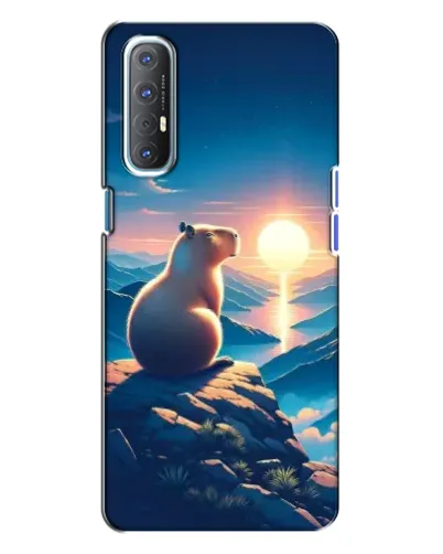 Чехол для OPPO Reno 3 с картинкой «Закат солнца с капибарой» Чехол для OPPO Reno 3 с картинкой «Закат солнца с капибарой»