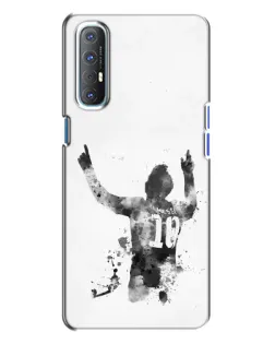 Чехол для OPPO Reno 3 с картинкой «Черно-белый силуэт Месси» Чехол для OPPO Reno 3 с картинкой «Черно-белый силуэт Месси»