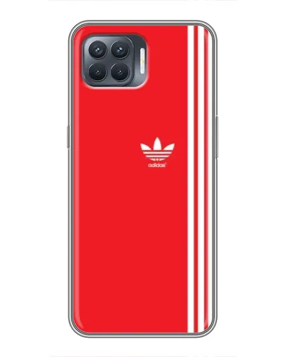Чехол для OPPO Reno 4 Lite с картинкой «Красный минимализм Adidas»