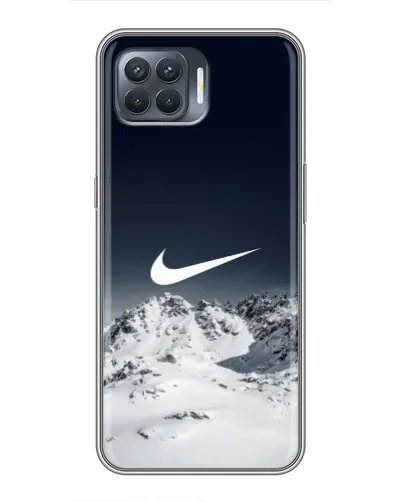 Чехол для OPPO Reno 4 Lite с картинкой «Nike — зимние горы»