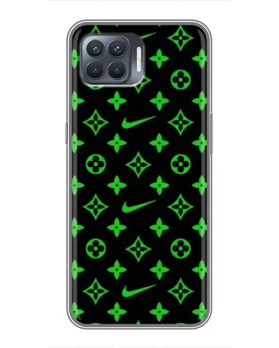 Чехол для OPPO Reno 4 Lite с картинкой «Неоновый принт LV»