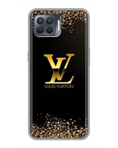 Чехол для OPPO Reno 4 Lite с картинкой «LV — золотые искры»