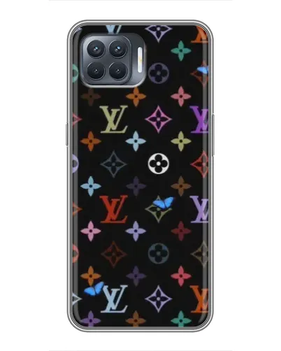 Чехол для OPPO Reno 4 Lite с картинкой «Цветная монограмма LV»