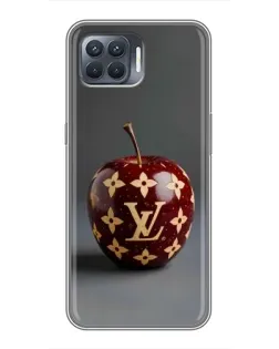 Чехол для OPPO Reno 4 Lite с картинкой «Красное яблоко LV»